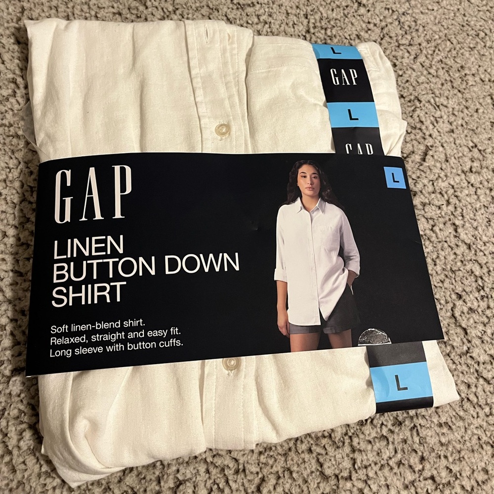 GAP Linen Button Down Shirt - White